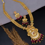 Load image into Gallery viewer, Meenakshi Copper Long Ethnic Necklace