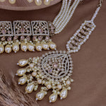 Load image into Gallery viewer, Sara Ali Inspired Reverse AD Choker Set With Earrings & Teeka