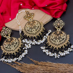 Load image into Gallery viewer, Krupa Reverse AD  Statement Chandbali With Mangtika