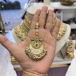 Load image into Gallery viewer, Komal Semi bridal Rajwadi Necklace-Green