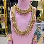 Load image into Gallery viewer, Sonu Maharashtrian Semi Bridal Necklace (2 Necklace, Earrings Maangteeka)