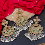 Load image into Gallery viewer, Krupa Reverse AD  Statement Chandbali With Mangtika