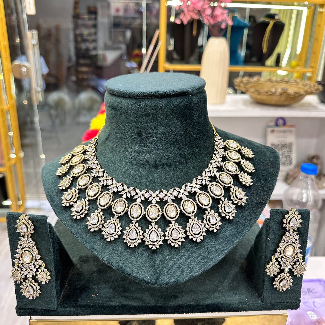 Ishana Premium Heavy Moissianite Choker Set