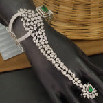 Load image into Gallery viewer, Jeffi American Diamond Hathpanja- Dark Green
