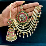 Load image into Gallery viewer, Viral Sushanti Mirror Jhumka With Bahubali Kanchain-Multi