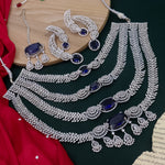 Load image into Gallery viewer, Babita 4 Layer Statement Necklace With Earring And Mangtika