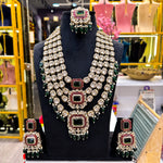 Load image into Gallery viewer, 4 Layer Kundan Polki Semi Bridal Long Necklace