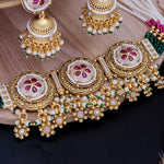 Load image into Gallery viewer, Kishver Premium Rajwadi Copper Choker Set With Jhumka