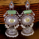 Load image into Gallery viewer, Shilpa Statement  Premium Brass Jhumka With Meenakari