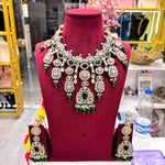Load image into Gallery viewer, Sangita Semi Bridal Choker Set (Sheeshphool, Nath, Earrings, Necklace)