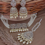 Load image into Gallery viewer, Sara Ali Inspired Reverse AD Choker Set With Earrings & Teeka