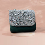 Load image into Gallery viewer, Designer Crystal  Clutch - Green