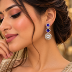 Load image into Gallery viewer, Johnna Sabya Designer Earrings - Royal Blue