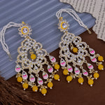 Load image into Gallery viewer, Suvarna Meenakari Chandbali with Kanchain