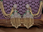 Load image into Gallery viewer, Amna Peacock Earrings With Kanchain - Cream