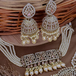 Load image into Gallery viewer, Sara Ali Inspired Reverse AD Choker Set With Earrings & Teeka