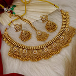 Load image into Gallery viewer, Yuma Trending Golden Necklace With Earrings And Mangtika