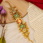 Load image into Gallery viewer, Shobha Designer Swarovski Heritage Brass Wrist Watch -Green