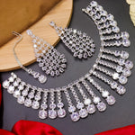 Load image into Gallery viewer, Afreen Semi Bridal American Diamond Necklace- White