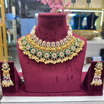 Load image into Gallery viewer, Premium High Gold Polish Elephant Rajwadi Necklace