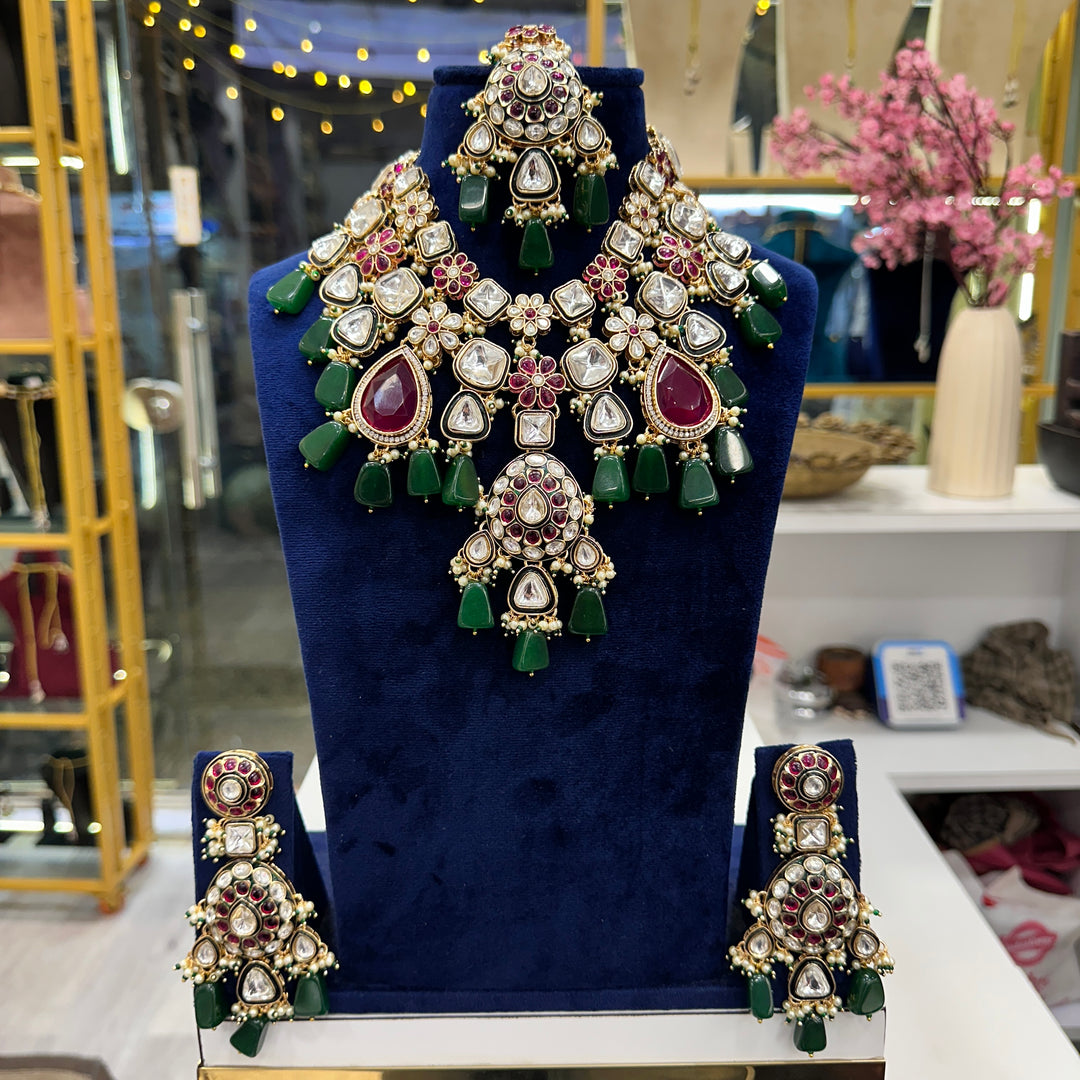 Rakhee Semi Bridal Kundan Polki Necklace