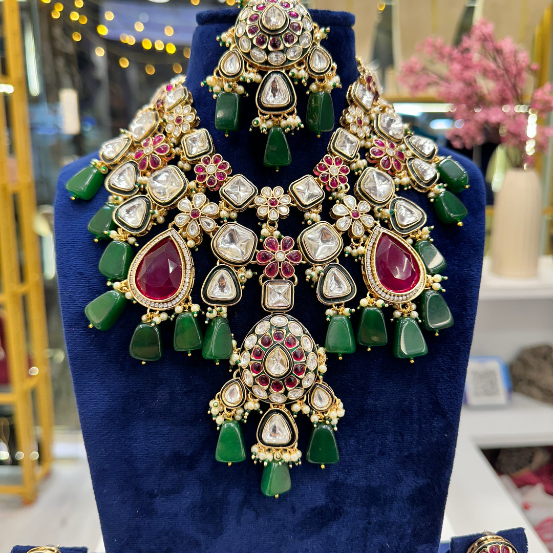 Rakhee Semi Bridal Kundan Polki Necklace