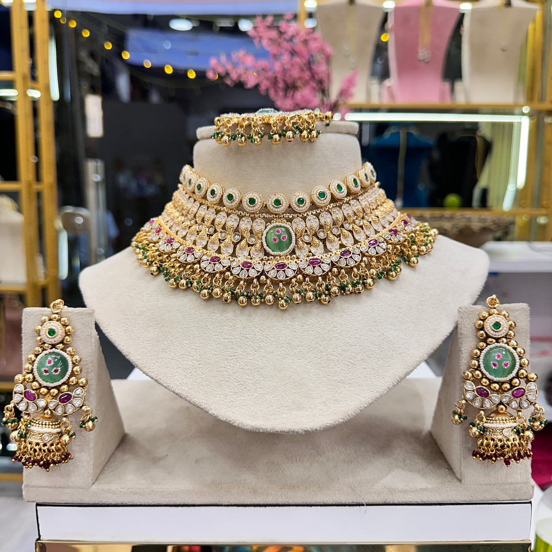 Natasha Semi bridal Rajwadi Necklace