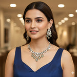 Load image into Gallery viewer, Madhura Moissianite Necklace with Duplet Stones - Mint