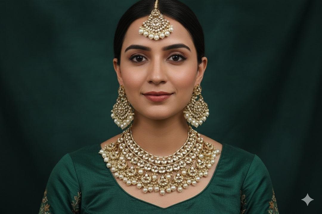 Jonita Mahendi Polish Kundan Choker Set