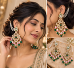 Load image into Gallery viewer, Suvarna Meenakari Chandbali with Kanchain