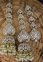 Load image into Gallery viewer, Jalsa Long Jhumka With Kaan Chain and Teeka