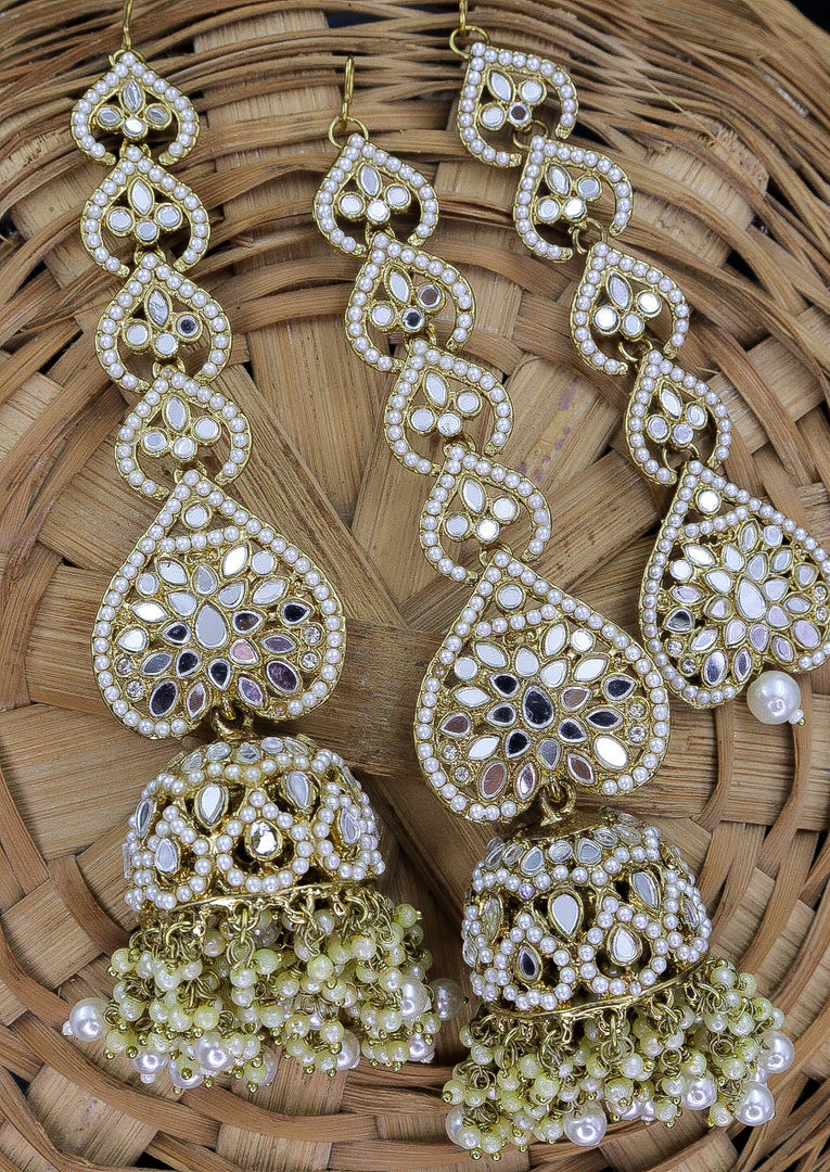 Jalsa Long Jhumka With Kaan Chain and Teeka