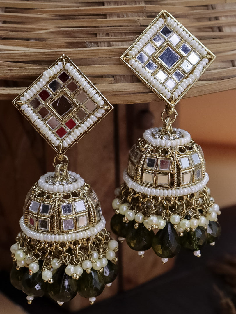 Debora Mirror Ethnic Jhumkis
