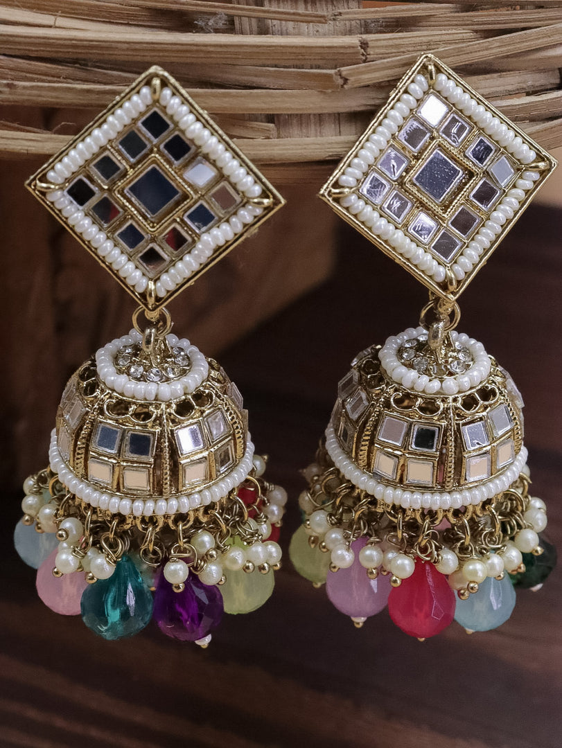 Debora Mirror Ethnic Jhumkis