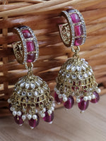 Load image into Gallery viewer, Hinal Kundan Hoop Jhumka