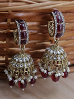 Load image into Gallery viewer, Hinal Kundan Hoop Jhumka