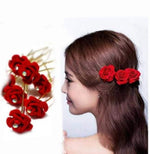 Load image into Gallery viewer, Red Rose Hair Pin (1 Pin)