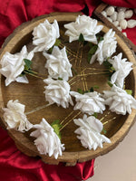 Load image into Gallery viewer, White Rose Hair Pin (1 Pin)