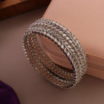 Load image into Gallery viewer, Naina Silver AD Bangles