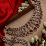 Load image into Gallery viewer, Tanvi AD Choker Set With Mangtika - Ruby