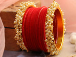 Load image into Gallery viewer, Flora Bajri Velvet Bangles (Pair)