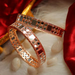 Load image into Gallery viewer, Amira Rosegold Mirror Bangles - Pair