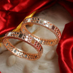Load image into Gallery viewer, Amira Rosegold Mirror Bangles - Pair