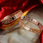 Load image into Gallery viewer, Amira Rosegold Mirror Bangles - Pair