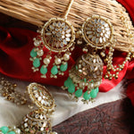 Load image into Gallery viewer, Manveen Mirror Jhumka With Teeka