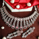 Load image into Gallery viewer, Tanvi AD Choker With Mangtika- Baby Pink