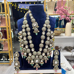 Load image into Gallery viewer, Bindya Kundan Polki Semi Bridal Necklace - Pink Mint
