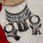 Load image into Gallery viewer, Mirror Hasli Choker With Chandbali