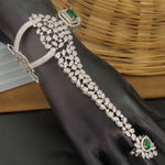 Load image into Gallery viewer, Jeffi American Diamond Hathpanja- Dark Green