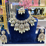 Load image into Gallery viewer, Renu Kundan Polki Semi Bridal Necklace - Green